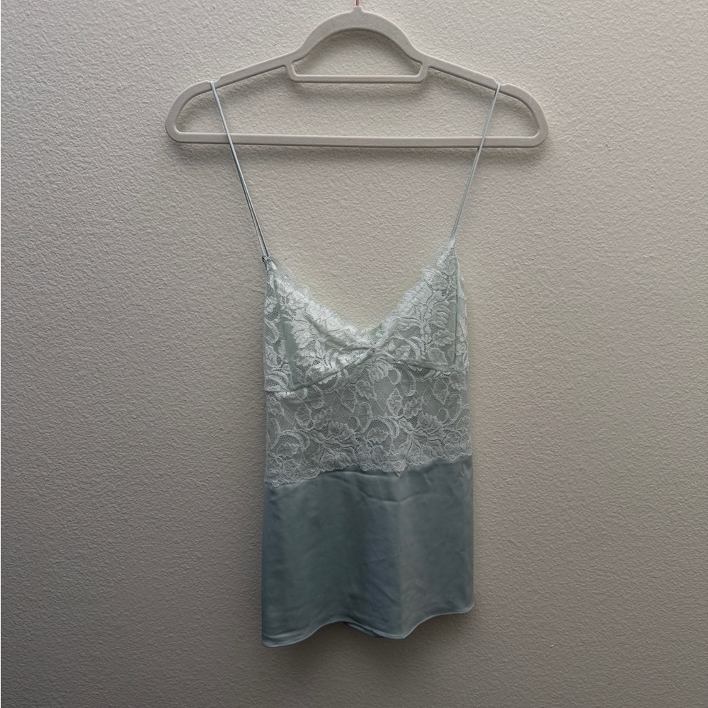 Banana Republic Elegant Lace Camisole Top - Seafoam Green